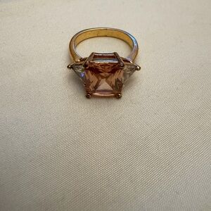 Vintage-Style Three-Stone Cocktail Ring (Size 8)